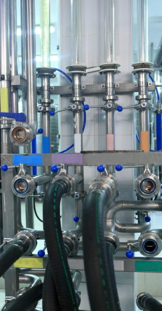 View of distribution system at a winery