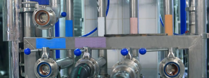 View of distribution system at a winery